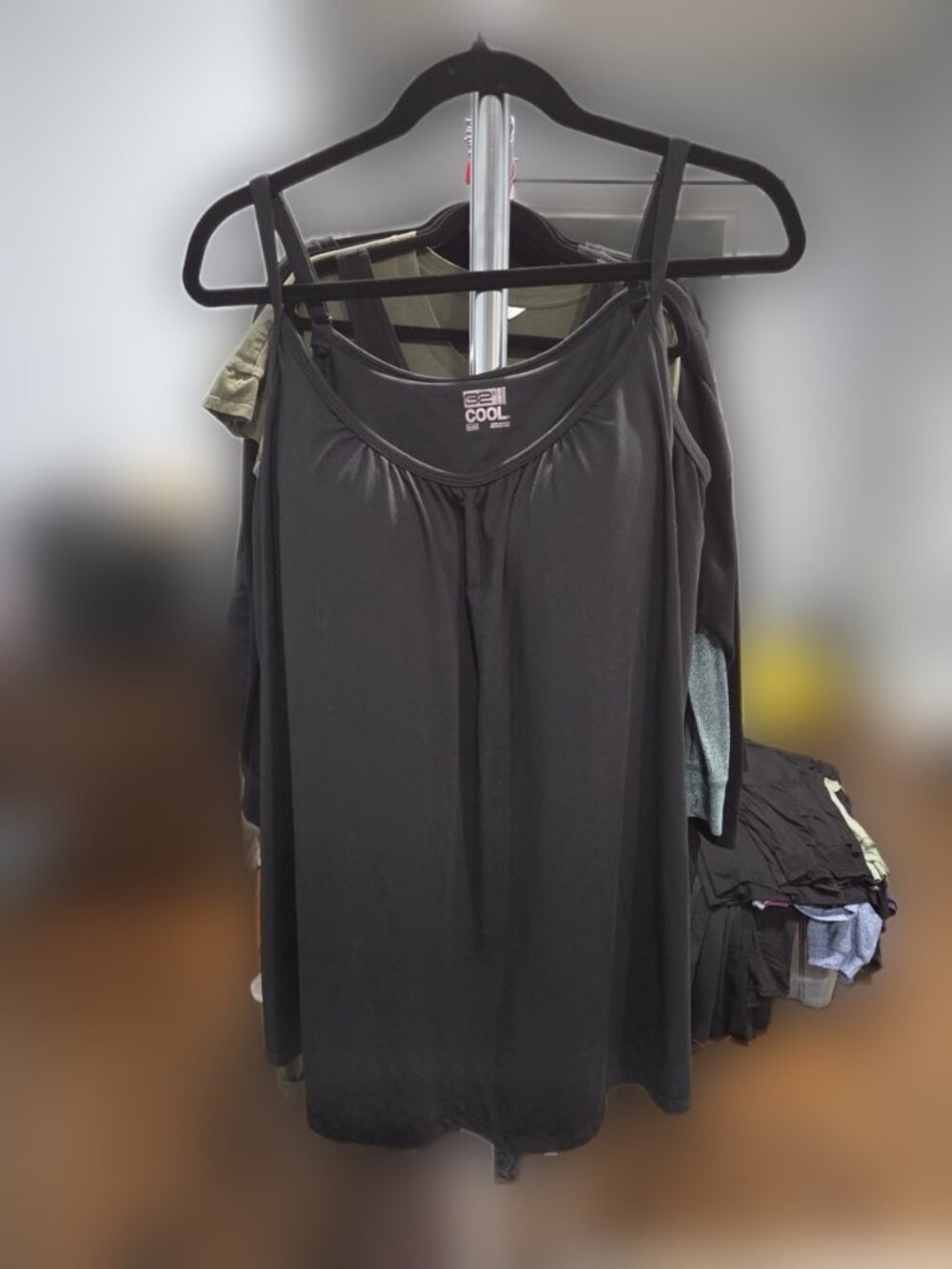32 Degrees Cool Women's Tank Built-In Bra Black XXL Activewear